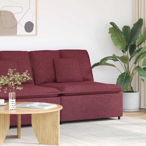 Modulares Sofa Mittelmodul mit Kissen Weinrot 100 cm vidaXL