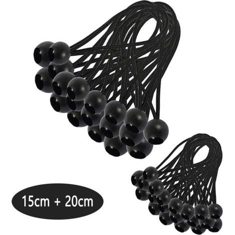 30 Pièces Tendeur Elastique, Tendeur Bache, Sandow Elastique, Tendeur Élastique pour Pavillon, Bâche,Rideaux Harnais d’Extension (1/3)