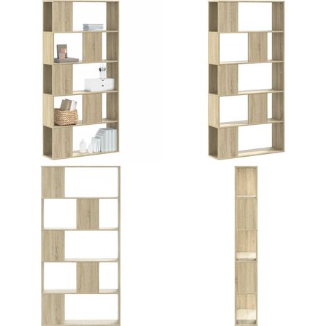 vidaXL Bücherregal 5 Böden Sonoma-Eiche 80,5x23,5x162,5 Holzwerkstoff (1/5)
