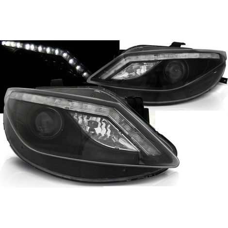 Paire de feux phares Seat Ibiza 6J 08-12 Daylight led noir-27361780