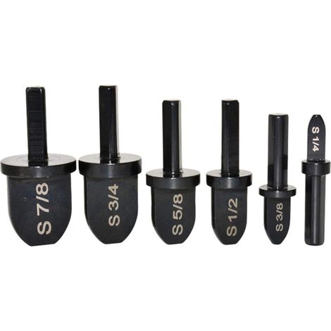 Lot de 6 forets à sertir avec embouts 1/4" 3/8" 1/2" 5/8" 3/4" 7/8", extenseur de tuyau en cuivre pour tournevis, outil de sertissage multifonction pour tuyau en cuivre, roulement portable Acier