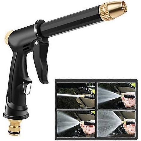 High-pressure water nozzle, small and portable, one nozzle for concentrated spray and one for large water jet (1/2)
