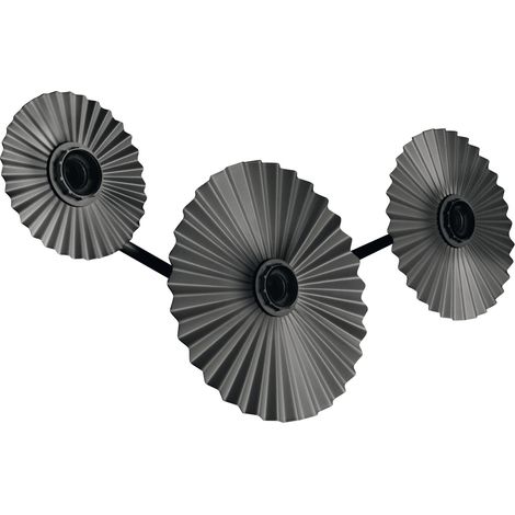 Applique murale OSRAM DECOR Plisse, 3 douilles, E27, acier, gris foncé, minimaliste, design, abat-jour