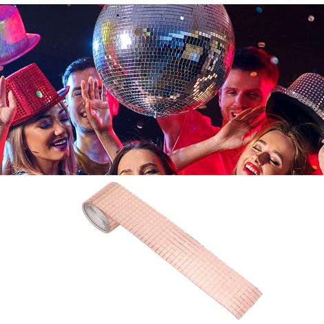 Selbstklebende Mosaik-Wandaufkleber, 1600 Stück, kreative DIY-Glas-Spiegelaufkleber, Innendekoration, KTV-Aufkleber, Roségold. (1/5)