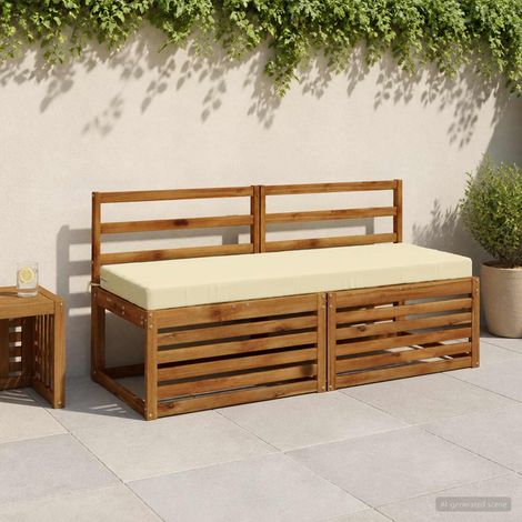 vidaXL Cojín de banco SOEST 100% Poliéster Crema 150 x 50 x 8 cm (1/5)