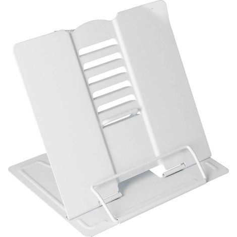 Support Livre - En Métal Blanc - Réglable En Hauteur Et En Angle - Pliable Et Portable - Pour Lecture Assise Ou Debout - 1 Pièce