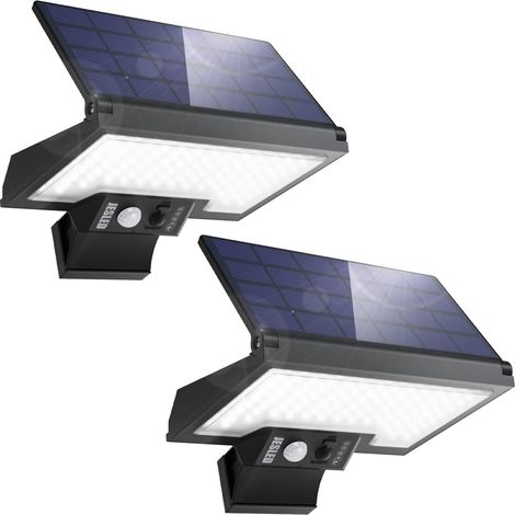 Lampe Solaire Exterieur, 108LEDs Projecteur LED Exterieur Detecteur de Mouvement, 2600mAh Rotatif Lu, 4 Modes, Applique Murale De Sécurité étanche Sans Fil, 2 Paquet (1/5)