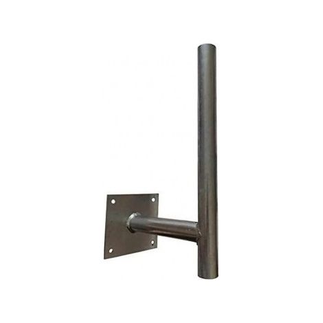 Support mural en acier 45 cm – Déport 25 cm – Diamètre 38 mm – Pour antennes 4G LTE, 5G, paraboles satellites, râteaux TV TNT
