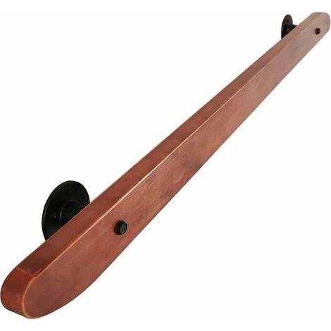Kit Complet de Main Courante, Main Courante en Bois, Barres de Support de Couloir de Main Courante Antidérapante pour Loft Intérieur, 2 Bases en Fer forgé (Size : 50cm) ,Lefou (1/5)