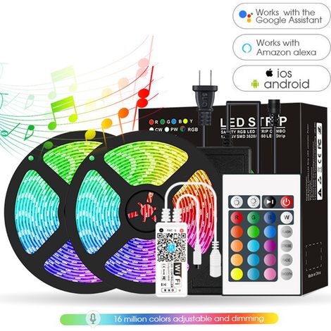 LED RGB de 10 m contrôlée par Wi Fi avec intensité variable (1/4)