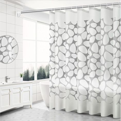 Shower Curtains, Bathroom Curtains, Thick Waterproof Fabric Curtains, Waterproof and Mildew Resistant Bath Curtain - 180 x 200 cm (pave) (1/4)
