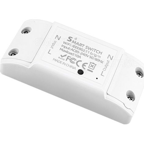 Interrupteur intelligent WiFi compatible avec Google Home, minuterie 10 A/2200 W, télécommande sans fil pour applications Android/iOS, contrôle des appareils électriques, module domotique universel