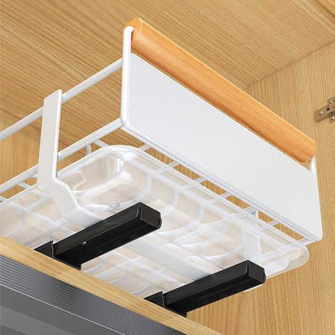 Organisateur adhésif de rangement de cuisine, tiroir coulissant de cuisine, tiroir d'armoire coulissant avec bac de drainage amovible L