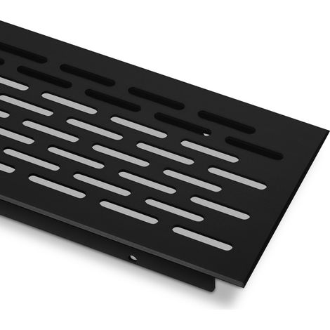 Lüftungsgitter Lochung oval / schwarz eloxiert L: 500 mm schwarz eloxiert