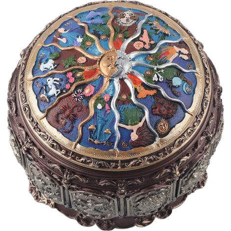 Coffret musical vintage avec déesse tournante, 12 constellations scintillantes, LED clignotantes, Poissons (1/5)