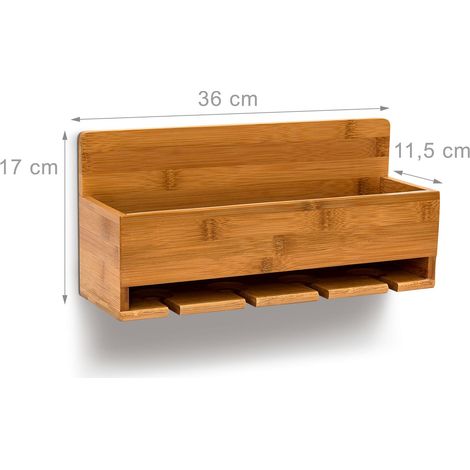 Pratico portaspezie/portabottiglie rustico con porta-bicchieri 40 x 30 x 10 cm in bambù naturale 130003217