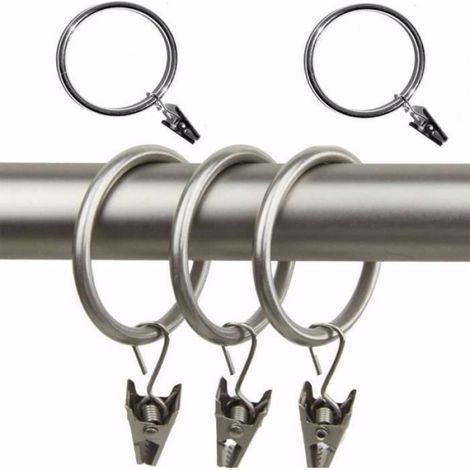Set mit 40 Gardinenstangenringen zum Aufhängen – Innendurchmesser 30 und 38 mm, silber [W533] (1/5)