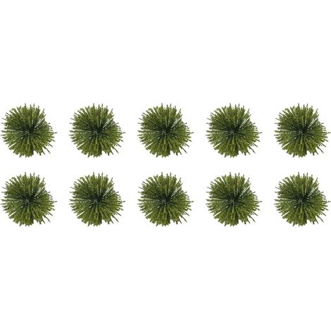 Set of 10 artificial boxwood plants, 3 cm tall, dark green, UV-resistant artificial plants for garden borders, planters, interior decoration and DIY floral arrangements (1/5)