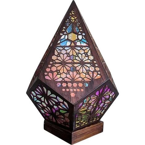 Grand lampadaire étoile polaire, lampadaire décoratif bohème, lampe à projection 3D LED colorée et creuse, lampe rétro diamant, convient pour la maison, les fêtes, Noël (1/2)