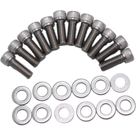 12 piezas de espárragos, tuercas y pernos para colector de escape para motores Chevrolet 283 302 hwy (1/4)