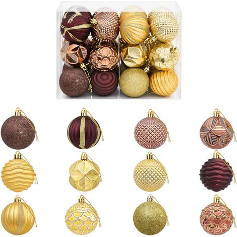 Set di Palline di Natale 36 pz Marrone e oro 6 cm Polistirolo vidaXL (1/5)