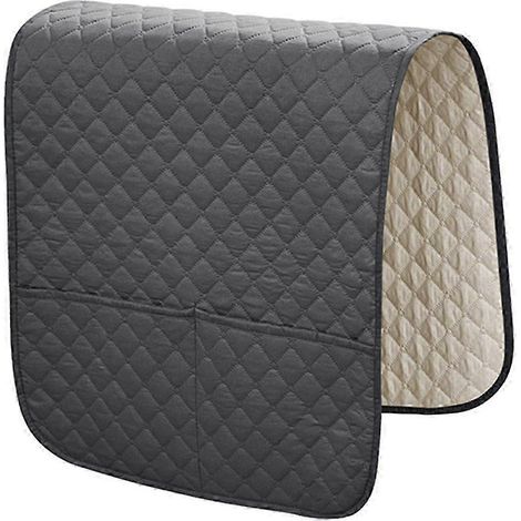 Housses d'accoudoirs de canapé raffinées, faciles d'entretien, compatibles avec tous les types d'assises, gris foncé. (1/5)