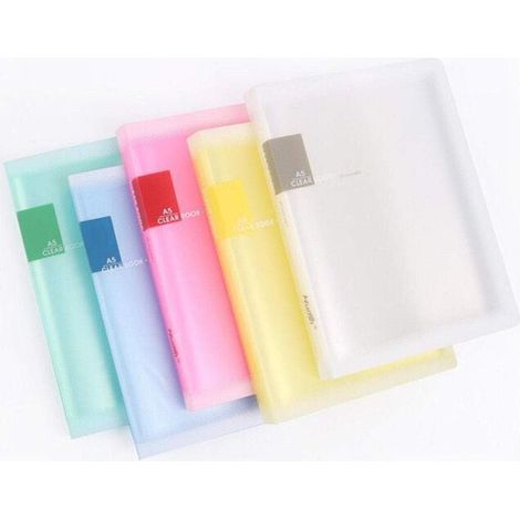 Chemise à documents A5 multicouches transparente aux couleurs acidulées pour le bureau (1/5)