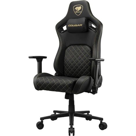 Cougar GaminG-Stuhl Defensor Gold PC-Gamingstuhl 120 Kg 4D-Armlehnen Schwarz/gold (3mdflglb.0001)