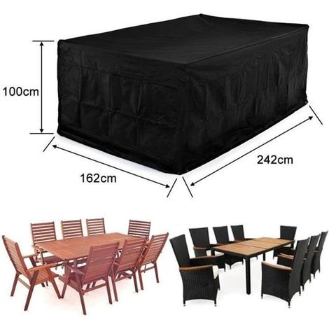 Schutzhaube für Gartentisch - 242 x 162 x 100 cm
