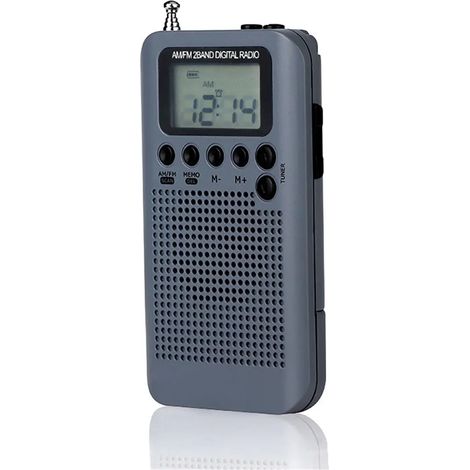AM FM Radio portable Mini avec haut-parleurs externes, Noir 2 bandes (1/5)