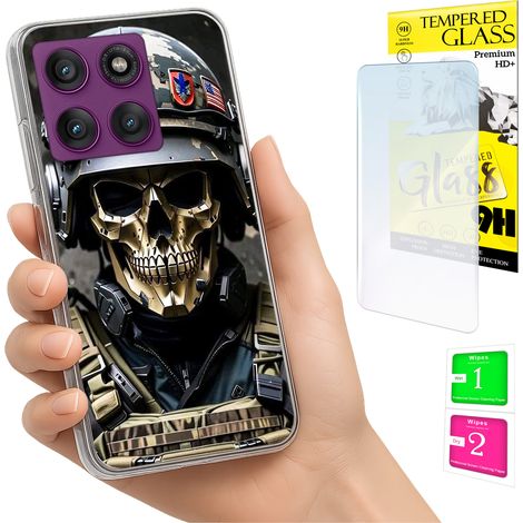 Custodia per Motorola Edge 60 Pro, cover posteriore con foto e vetro 9H. (1/5)