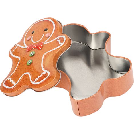 Boîte de rangement pour biscuits de Noël, boîte métallique pour bonhommes en pain d'épice, boîte à bonbons, boîte à dragées, boîte d'emballage pour pâtisserie (1/5)