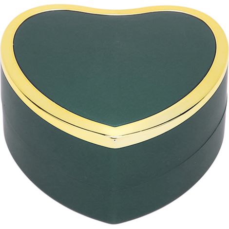 Boîte à bijoux anniversaire avec éclairage LED et revêtement velours pour bagues de fiançailles - Noir Vert
