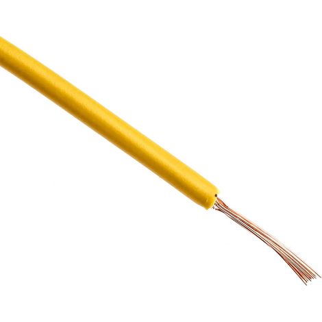 Fil électrique RS PRO 2491X, 16 0,5 mm² 20 AWG Non blindé, 500 V, PVC Jaune, 100m ( Prix pour Bobine de 100 Mètres )