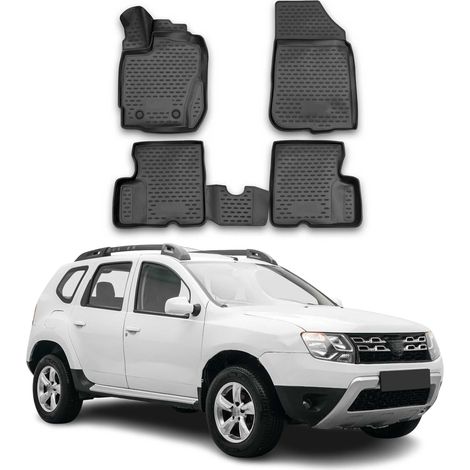 Tapis de Sol Compatible avec Dacia Duster 2014-2018 Caoutchouc TPE Noir