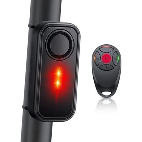 Alarme vélo 113 dB avec voyant d'avertissement, antivol sans fil, vibration, étanche, pour trottinette électrique, avec télécommande (1/5)