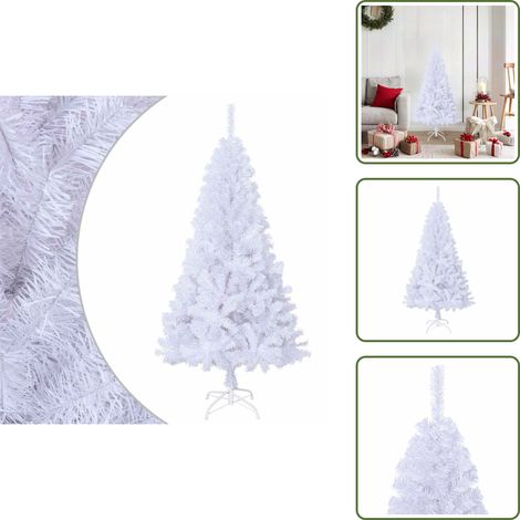 The Living Store Künstlicher Weihnachtsbaum mit Dicken Zweigen Weiß 150 cm PVC - Weihnachtsbaum PVC (1/5)