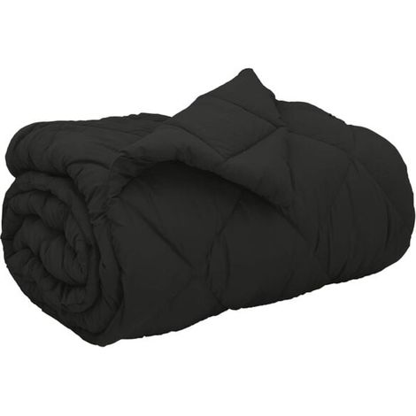 Couette d'hiver noire en duvet, 135 x 200 cm, en microfibre (1/5)