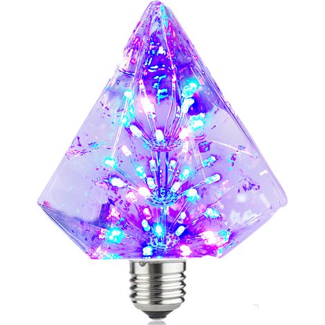 Lampadina led prisma 3W luce multicolor attacco E27 stella luminosa BTL-014 (1/3)