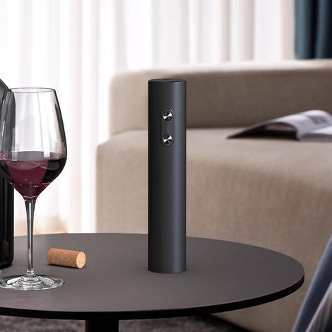 Tire Bouchon Electrique à Piles, Ouvre Bouteille Electrique Automatique Professionnel sans Fil, Cadeau pour Amateur de Vin, pour la Maison, les Fêtes, Noir (1/5)