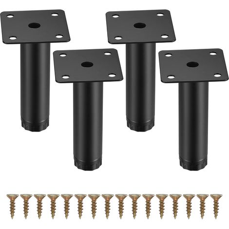 4 Pièces Pieds de Meuble, 10 cm/4 Pouces Pieds de Meubles Réglables, Pieds de Support en Fixation en Métal pour Meubles/Table/Chaise/Bureau/Cuisine/Armoire/Canapé (1/5)