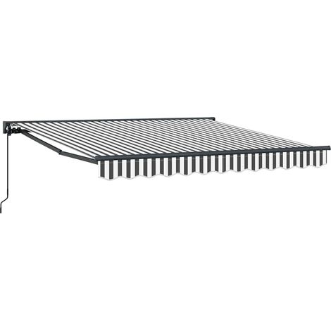 Einziehbare Markise Anthrazit und Weiß 350x250 cm Stoff vidaXL (1/5)