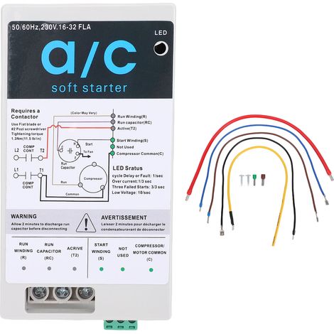 Module de démarrage progressif pour climatiseur 16-32A, Protection du moteur inversé, démarreur Compact pour générateurs HVAC, alimentation utilitaire. (1/5)