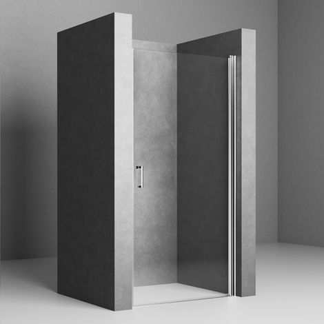Duschtür 80x195 cm Nischentür Nischendrehtür Dusche Duschkabine Pendeltür Nische Duschabtrennung 6mm NANO ESG Glas Duschwand