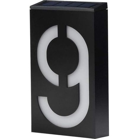 Numéro de Maison Solaire (9), Led Light Up Adresse Boîte Aux Lettres Signes Illumination Plaque Nuit Solaire Lampe Numéro de Porte Maison Éclairage Extérieur Porche Décoratio Lumières (1/5)