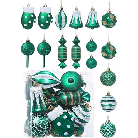 Boule de Noël en plastique Décoration festive de Noël Petit pendentif pour sapin de Noël (1/5)