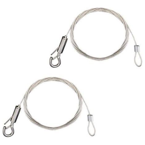 2pcs Fil Suspension Cadre en Acier Inoxydable Câble Acier Galvanisé avec Tendeur et Crochet Fil Suspendu pour Cadre Photo/Lumière/Cimaise/Miroir/Rideaux-1.5mm x 2m Chargé Max de 30KG (1/5)
