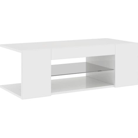 Maison Exclusive - TV-Schrank mit LED-Leuchten Hochglanz-Weiß 90x