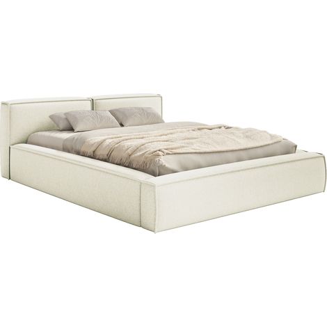 Selsey Tilves Slim – Polsterbett 160x200 mit Bettkasten und Lattenrost, Chenille, creme