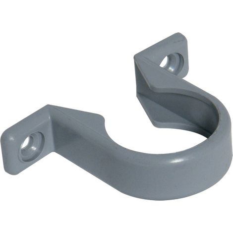 FloPlast 50mm Push Fit Waste Pipe Clip - Pack of 10 - Grey (1/2)
